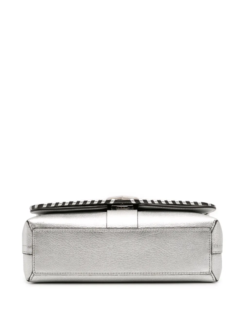 Pre-owned Louis Vuitton 2017 Metallic Cuir Plume Ecume Very Chain Bag Satchel In Silver