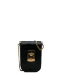 Miu Miu Pre-Owned 2000-2025 Croc Embossed Leather Chain crossbody bag - Black