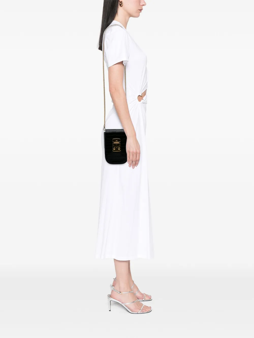 Miu Miu Pre-Owned 2000-2025 Croc Embossed Leather Chain crossbody bag | Pre-Owned | Image 2