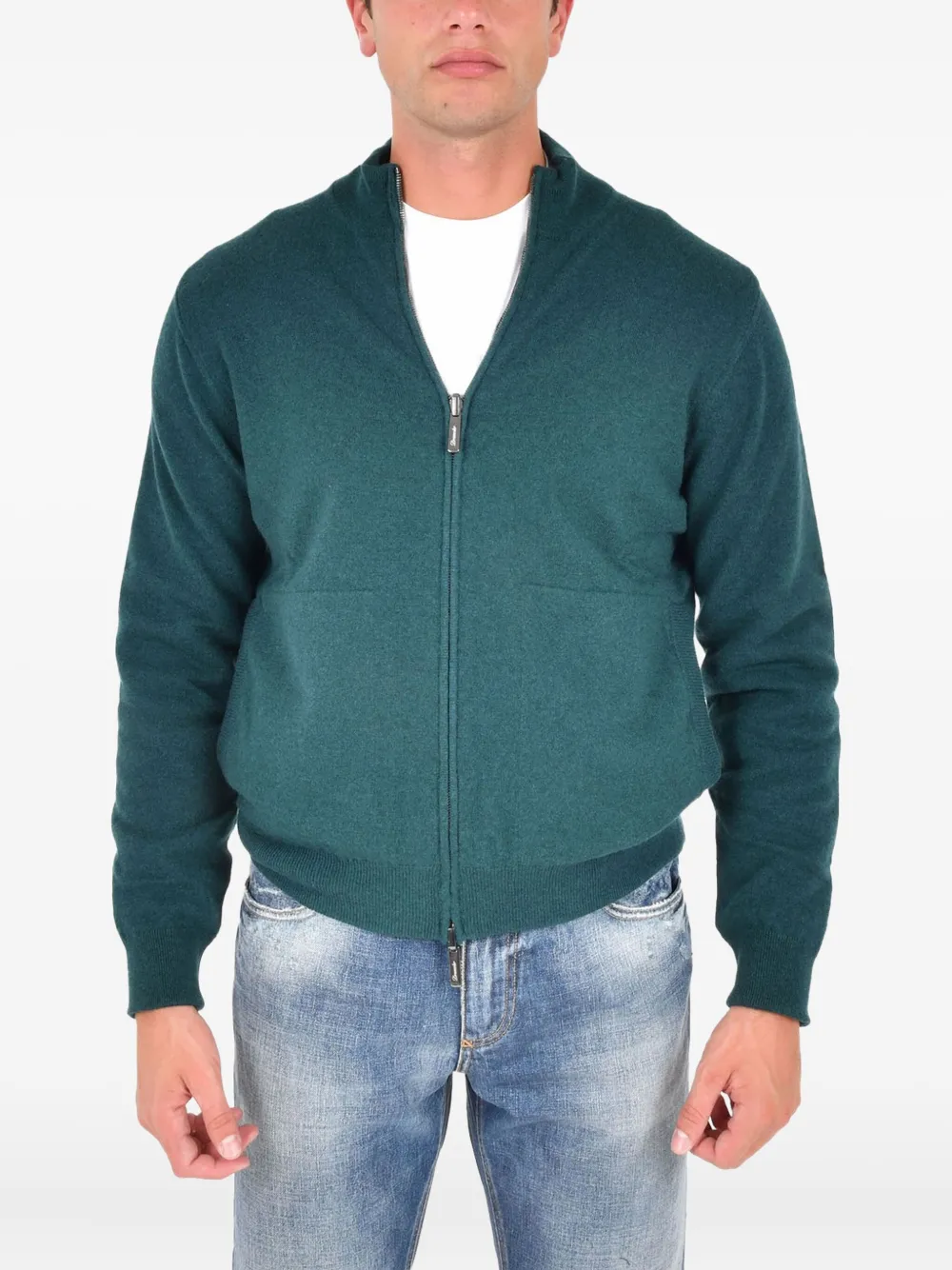 Drumohr zip-up cardigan | Green | Image 1