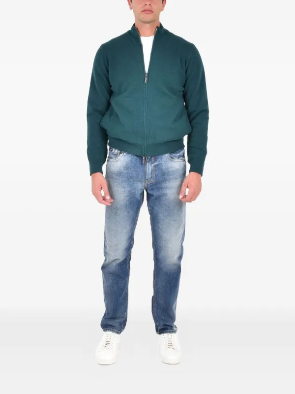 Drumohr ダークグリーンカーディガン 46 Drumohr zip-up Cardigan | Green | FARFETCH