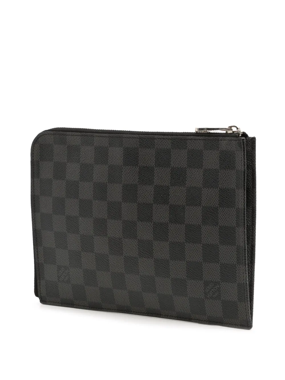 Pre-owned Louis Vuitton 2016 Damier Graphite Pochette Jour Pm Clutch Bag In Black