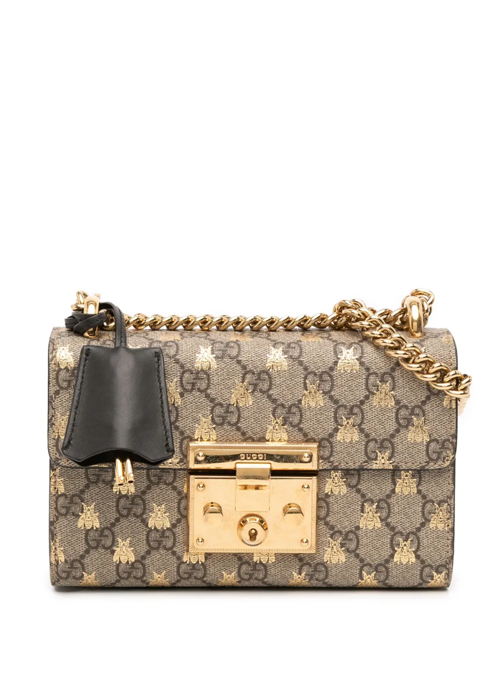 Gucci Pre-Owned 2016-2025 Small GG Supreme Bee Padlock crossbody bag - Gucci Pre-Owned 2016-2025 Small GG Supreme Bee Padlock crossbody bag -