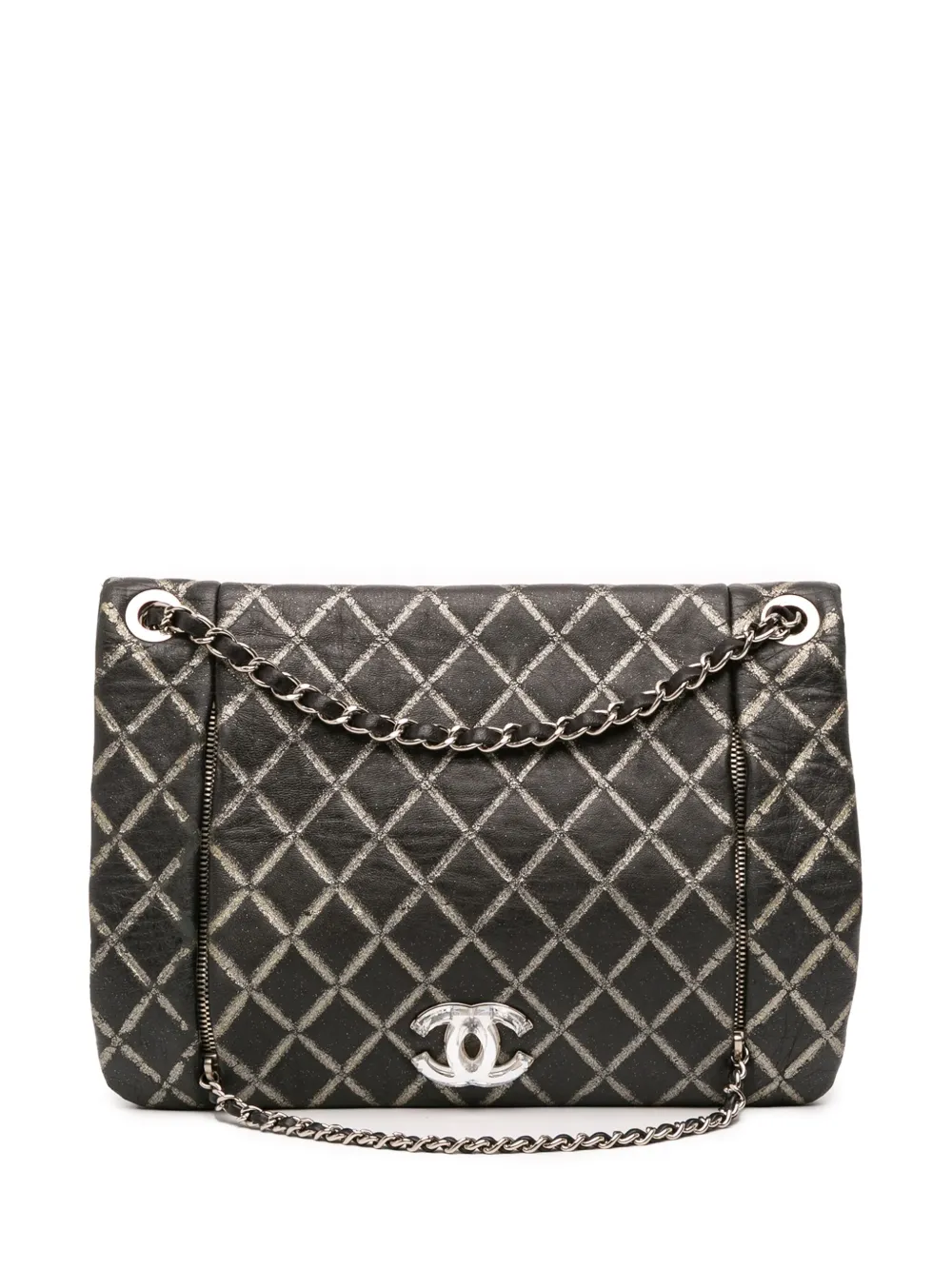 CHANEL Pre-Owned 2010-2011 Quilted Metallic Distressed Lambskin CC CHANEL Pre-Owned 2010-2011 Quilted Metallic Distressed Lambskin CC