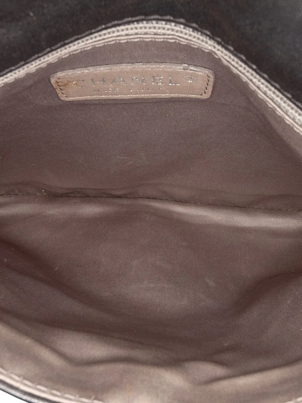 2010-2011 Quilted Metallic Distressed Lambskin Cc Crystal Flap Shoulder Bag