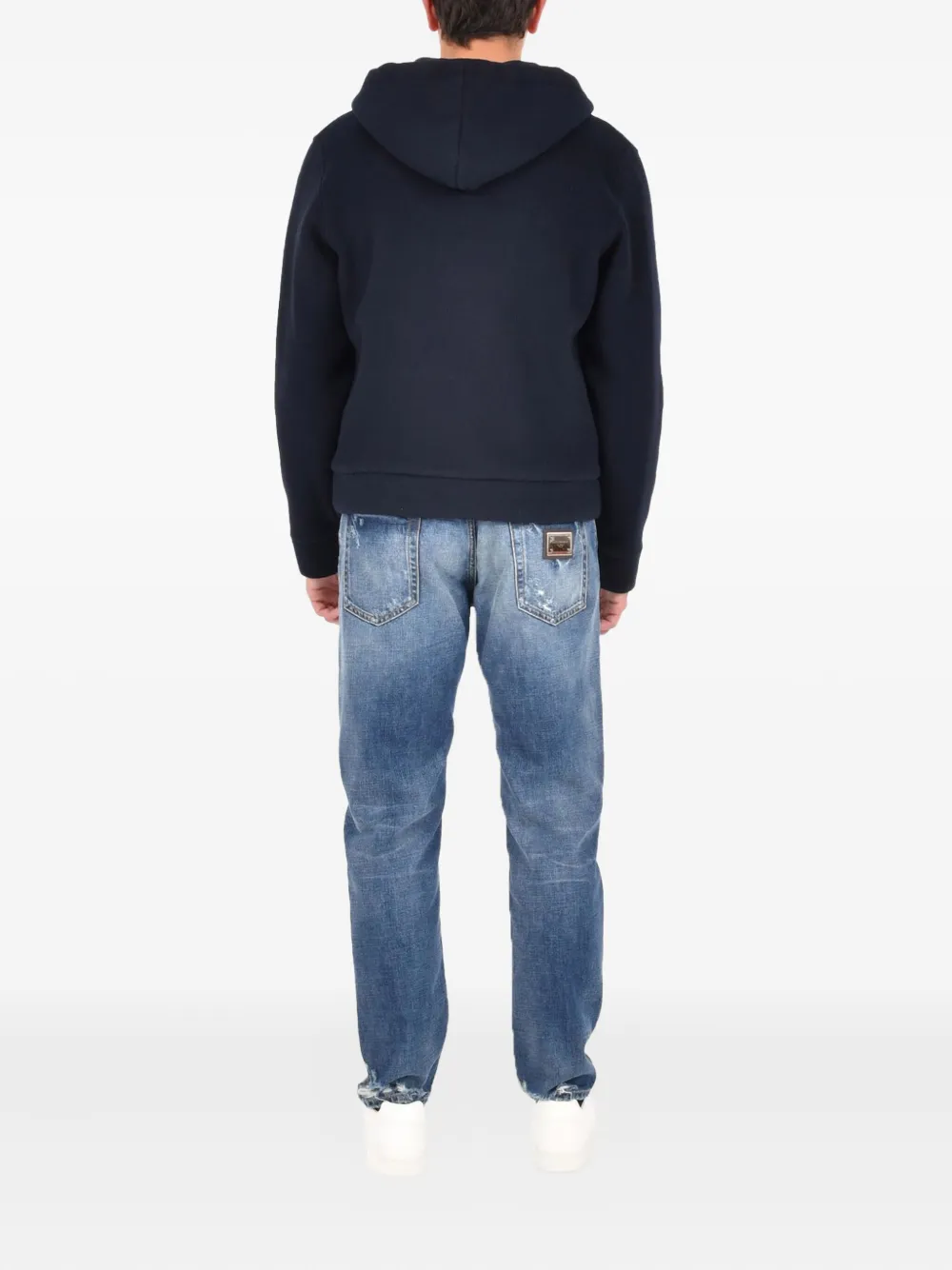 Jacob Cohen Hooded Zip-up Jacket In Blue