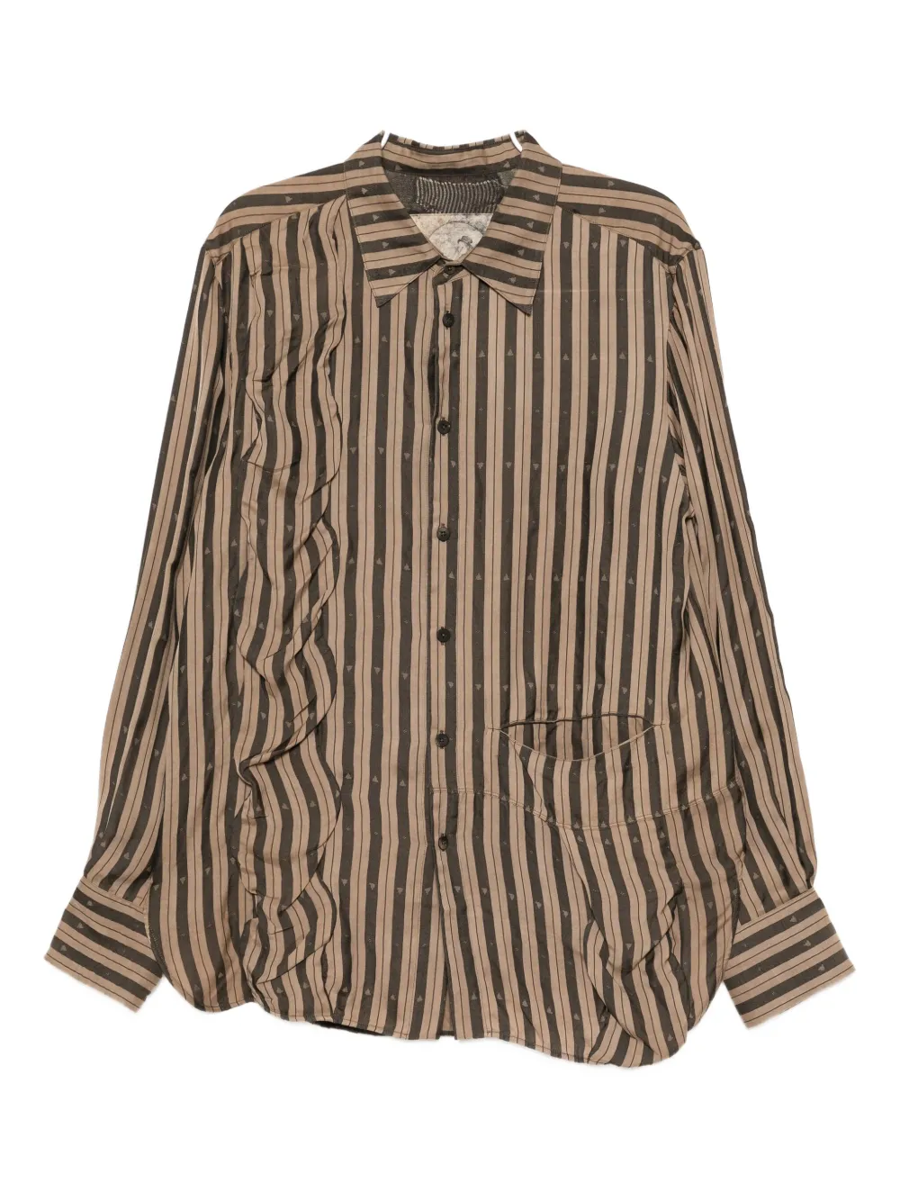 Ziggy Chen camisa con paneles | marrón | Image 1