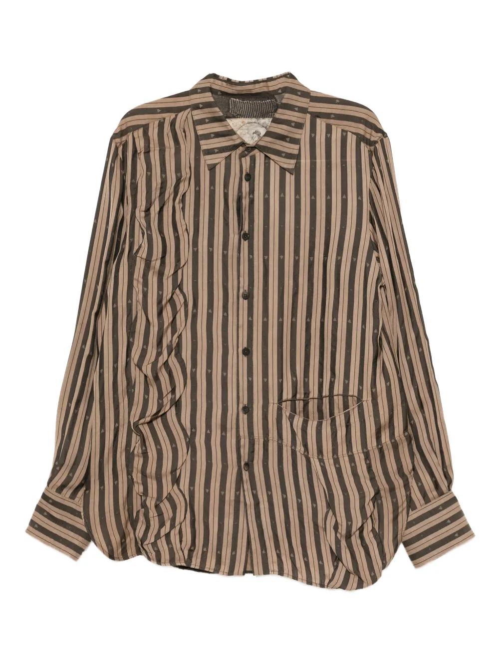 Ziggy Chen camisa con paneles | marrón | Image 1