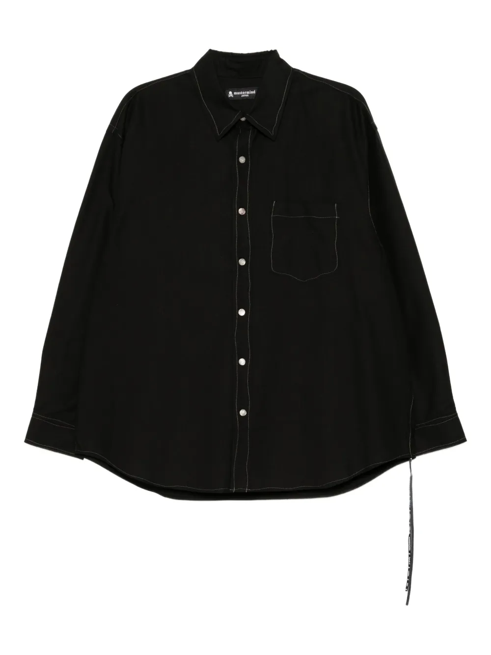 Mastermind Japan embroidered-logo cotton shirt - Nero