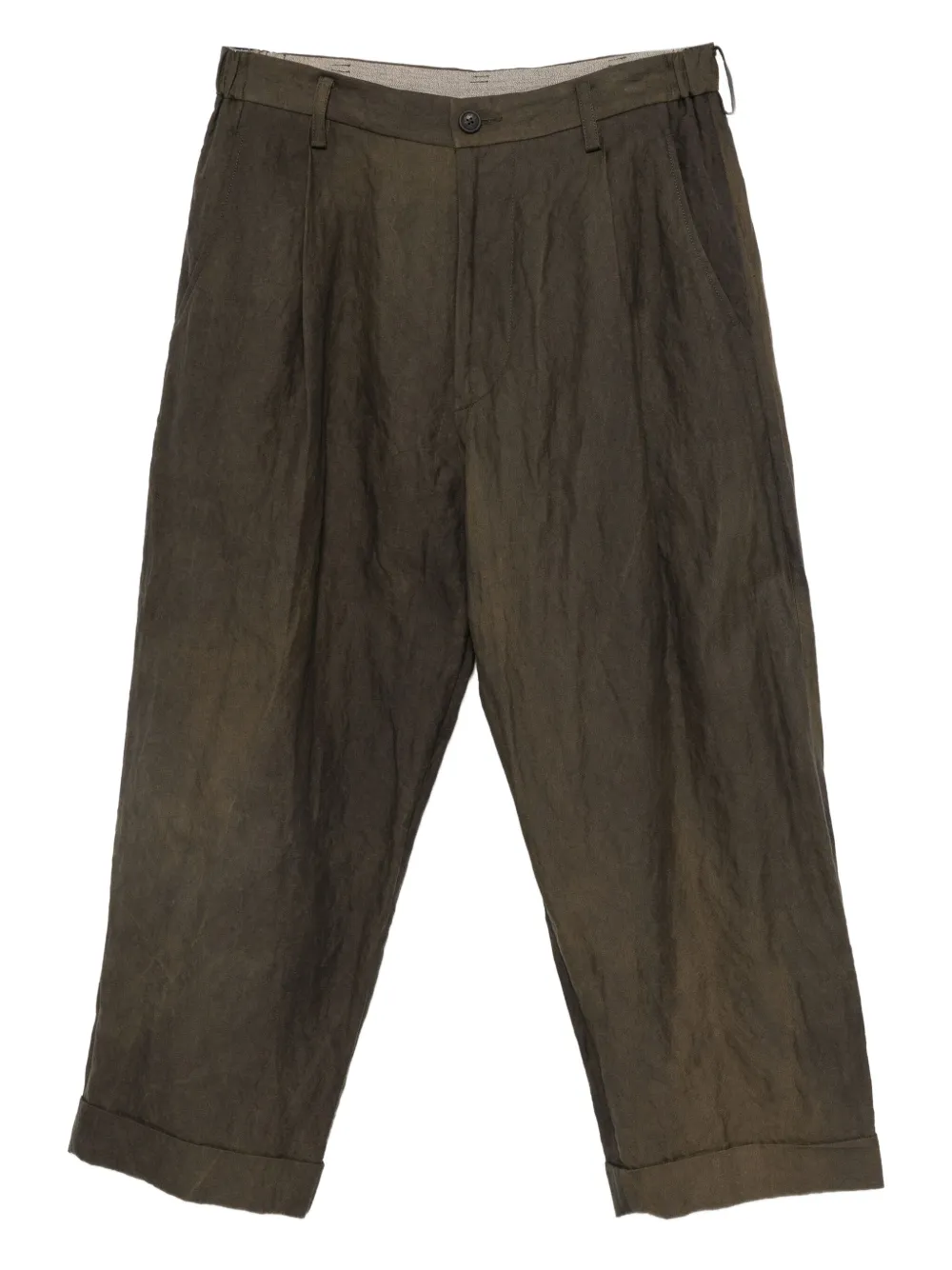 Ziggy Chen pleated dyed trousers | Brown | Image 1