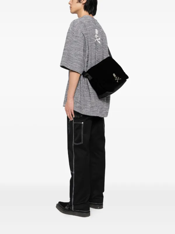 Mastermind World logo-embroidered Shoulder Bag | Black | FARFETCH SG