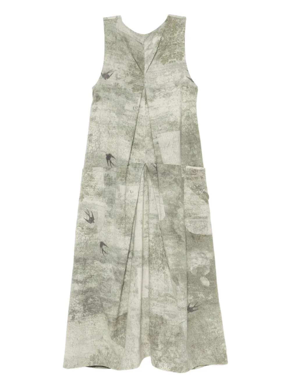 Ziggy Chen All-over Print Dress In Gray