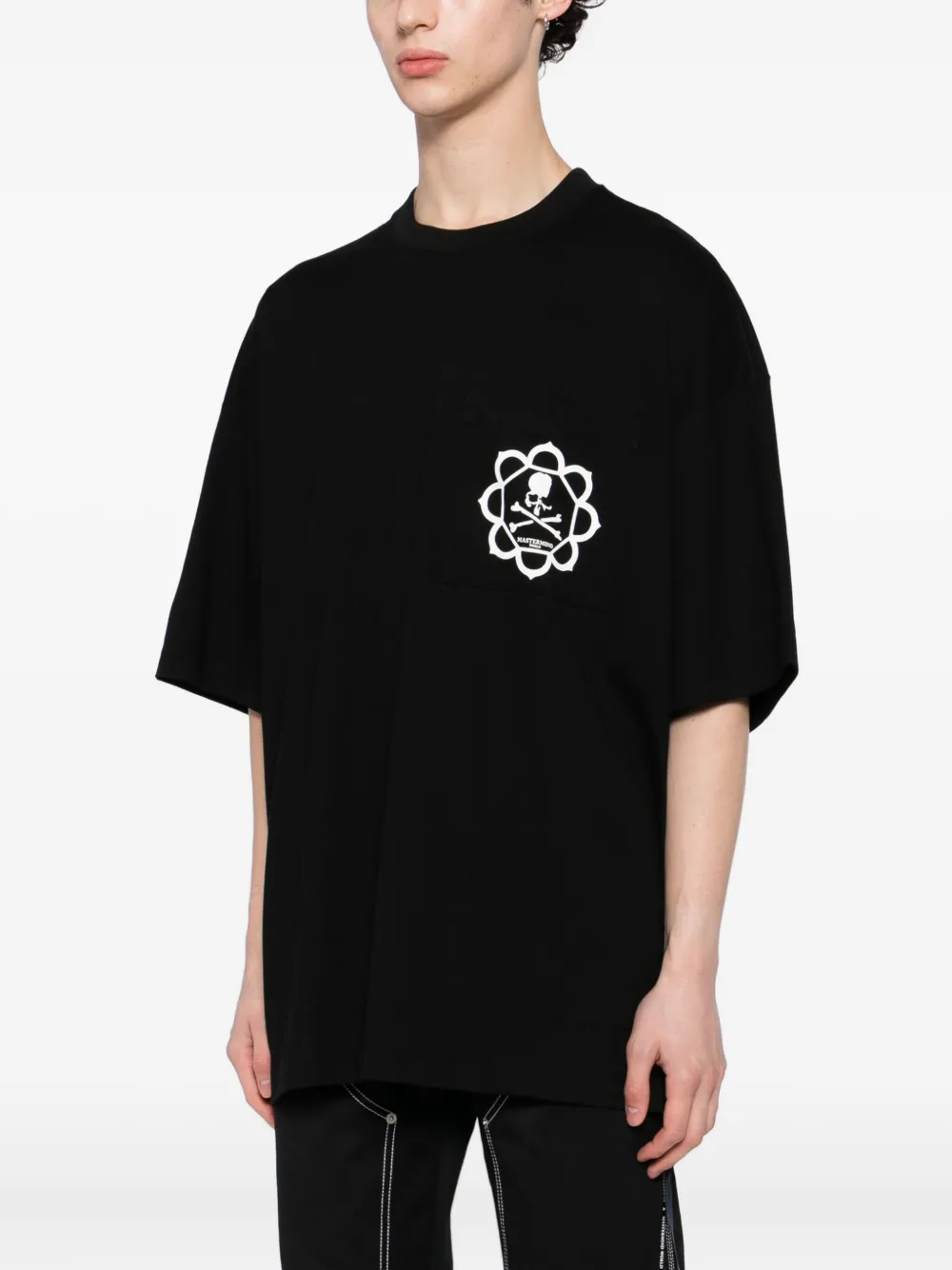Mastermind World T-shirt met grafische print en zak Zwart
