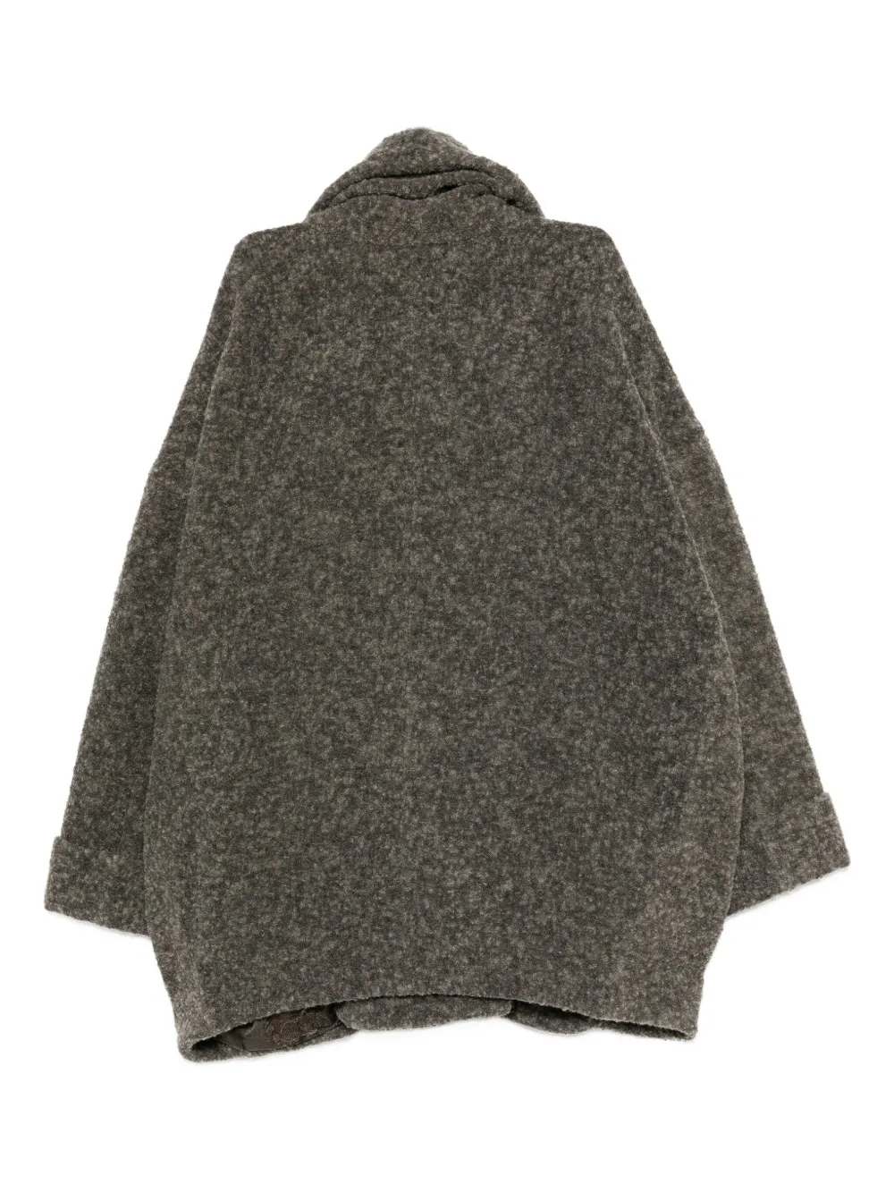 Ziggy Chen Textured Shawl-collar Coat In Gray