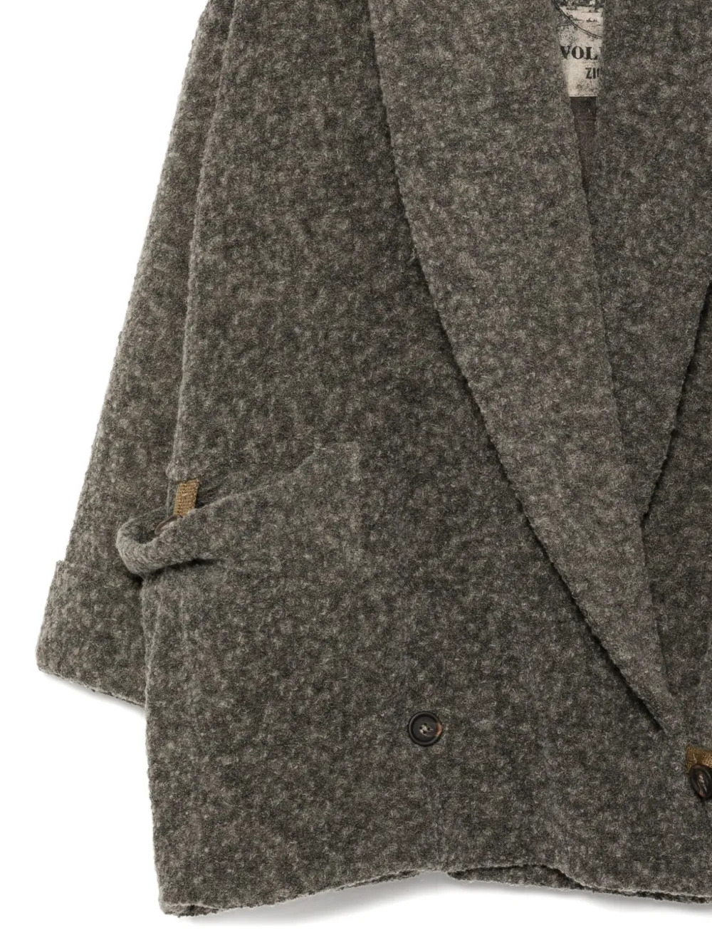 Ziggy Chen Textured Shawl-collar Coat In Gray