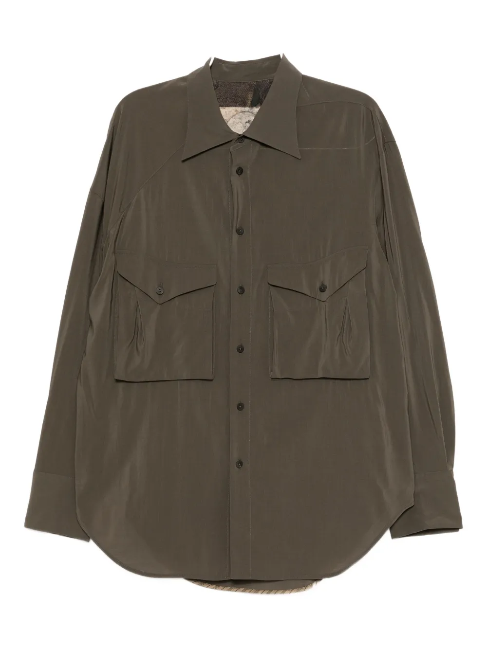 Ziggy Chen camisa con dobladillo redondeado | verde | Image 1
