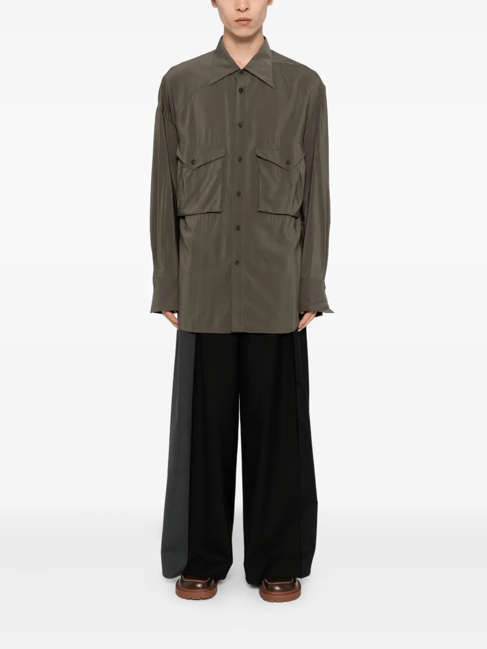 Ziggy Chen camisa con dobladillo redondeado | Image 2