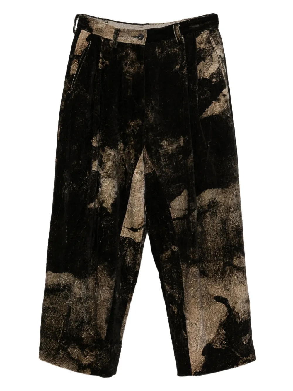 Ziggy Chen All-over Print Trousers In Black