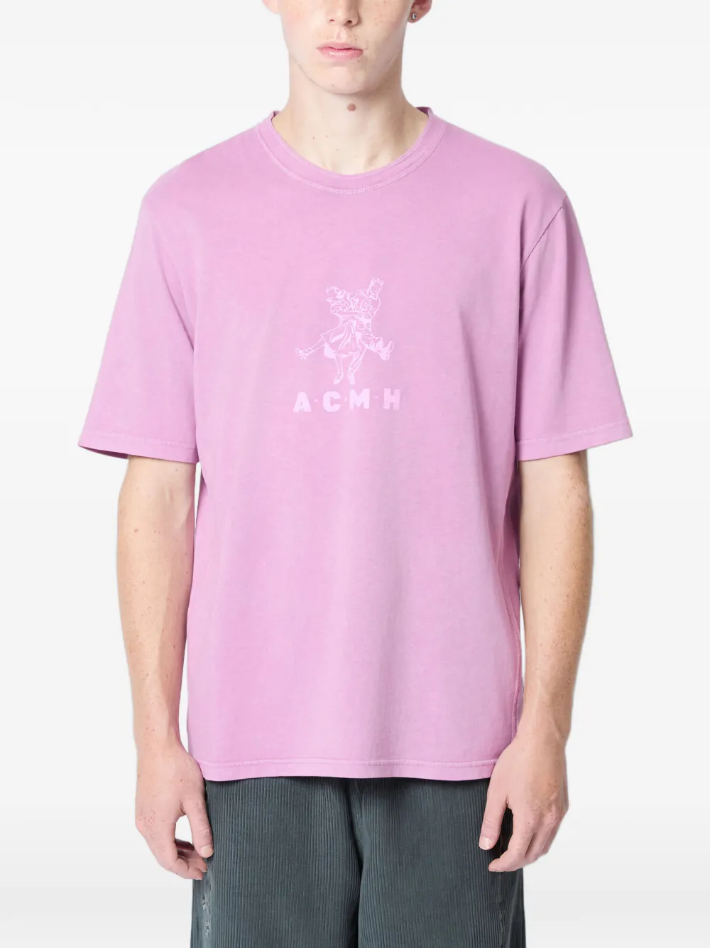 ACHM logo图案T恤 | 粉色