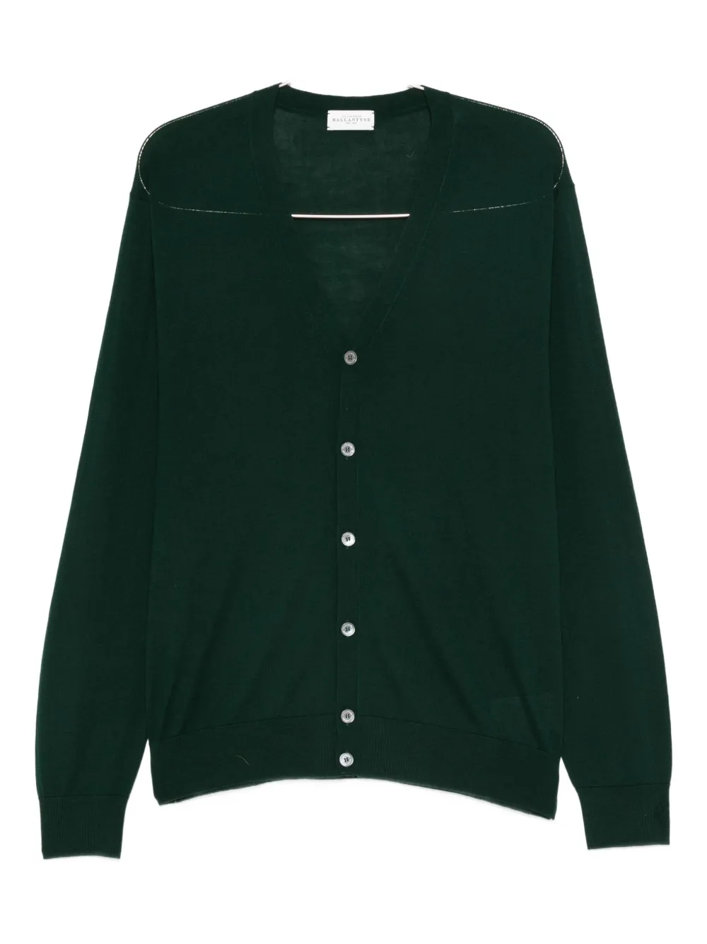 Ballantyne cárdigan de tejido fino con cuello en V | verde | Image 1