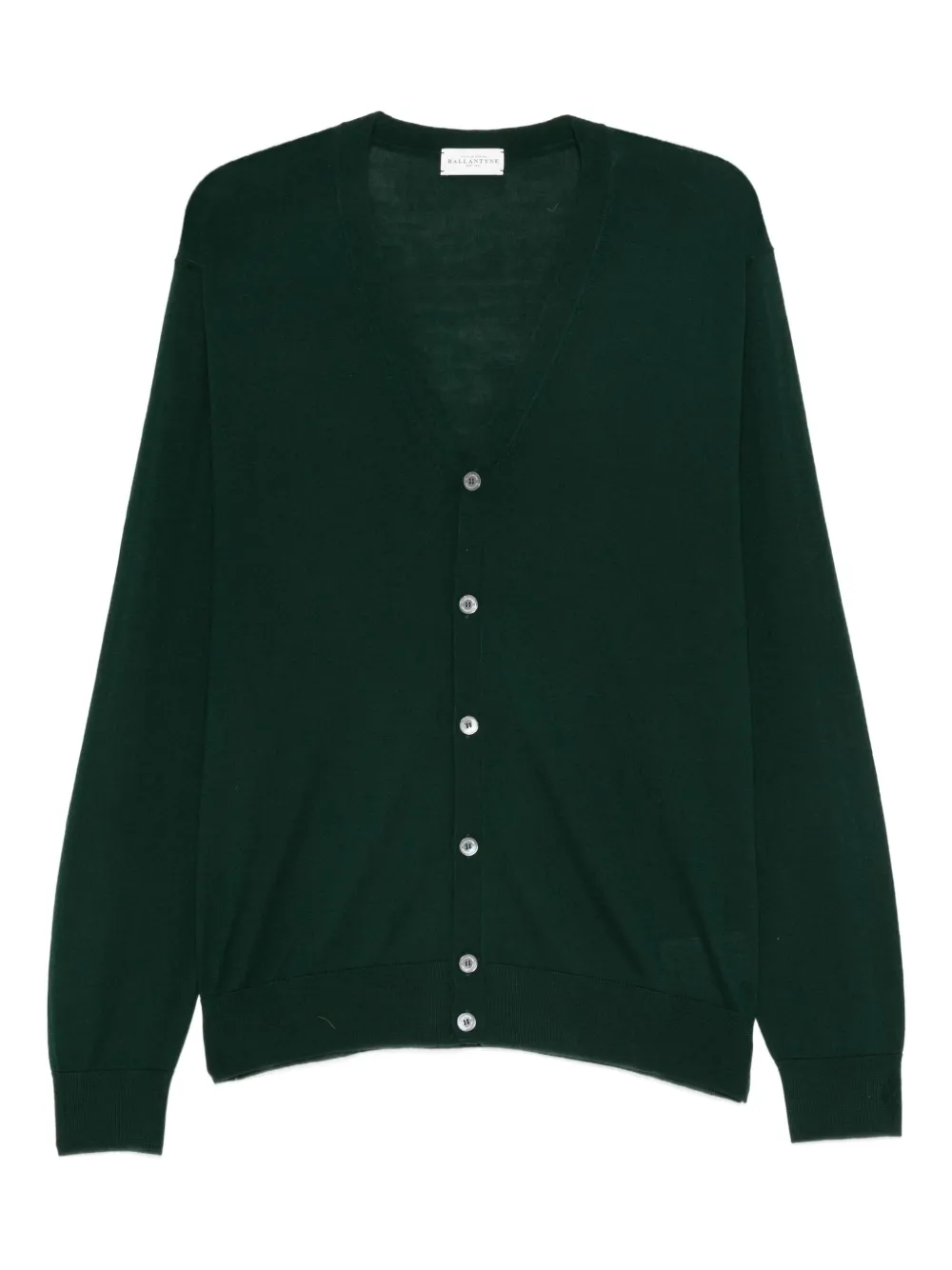 Ballantyne cardigan en maille fine à col v | vert | Image 1