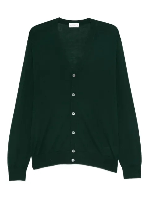 Ballantyne Fein gestrickter Cardigan mit V-Ausschnitt