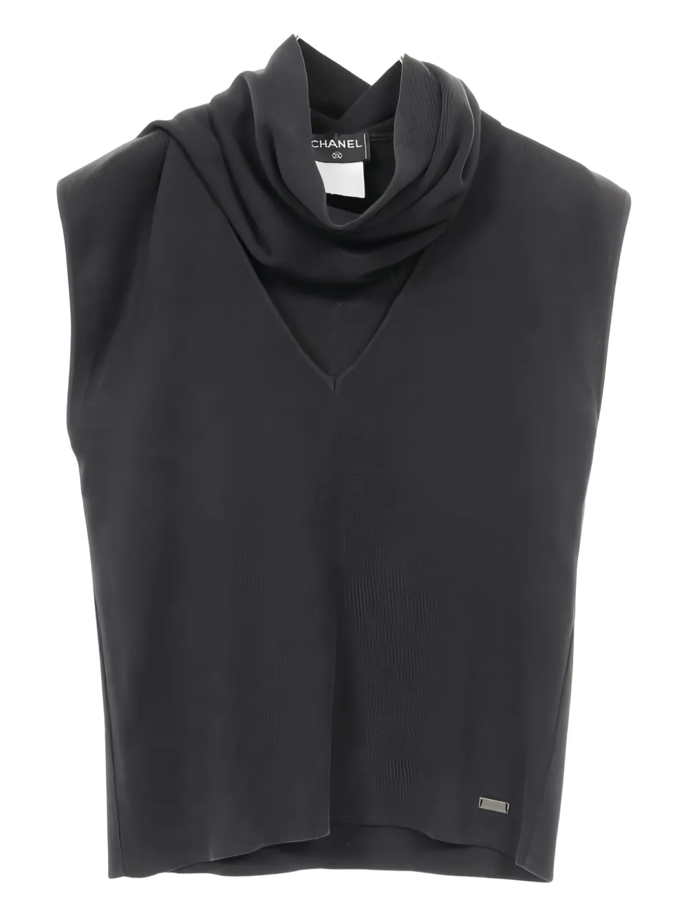 CHANEL Pre-Owned 1986-1988 Snood collar top - グレー CHANEL Pre-Owned 1986-1988 Snood collar top - グレー