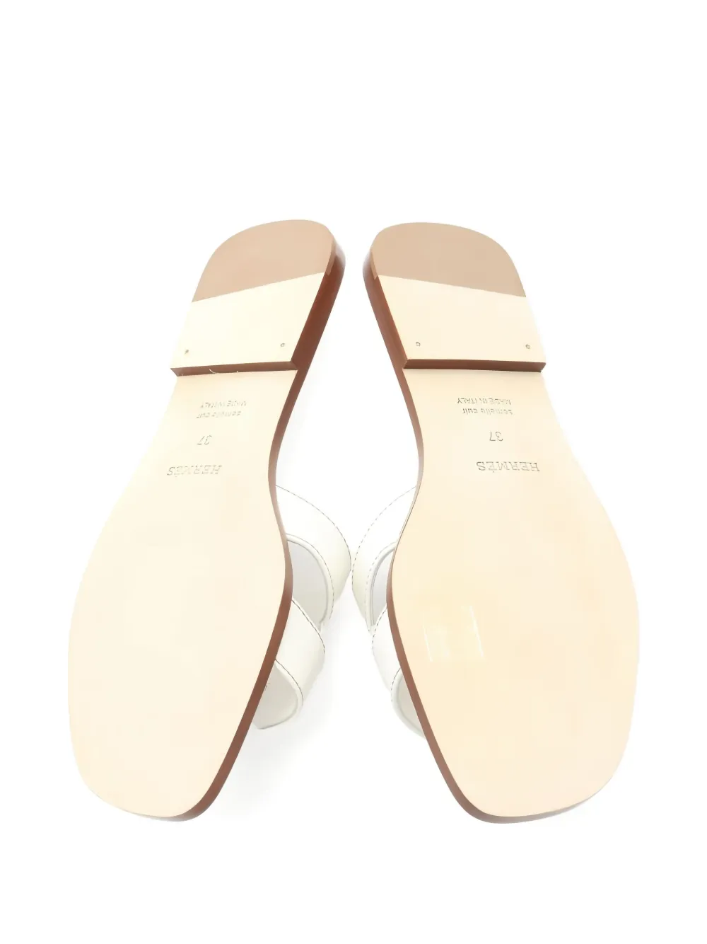 Pre-owned Hermes Oran Mule Sandals In White