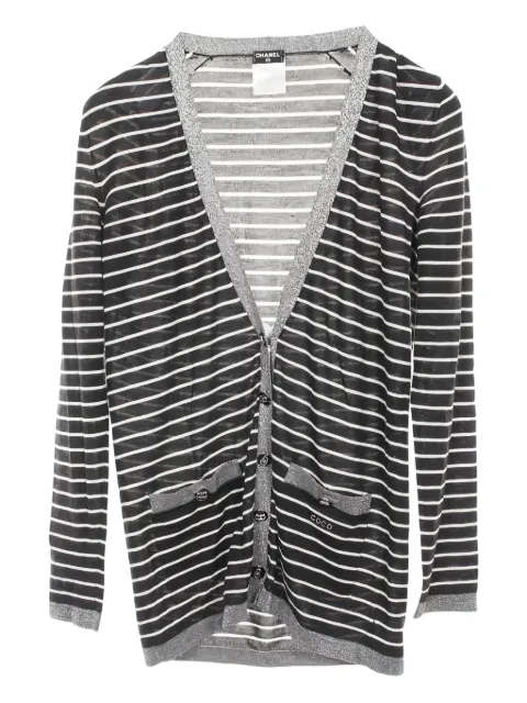 CHANEL Pre-Owned stripes coco mark cardigan