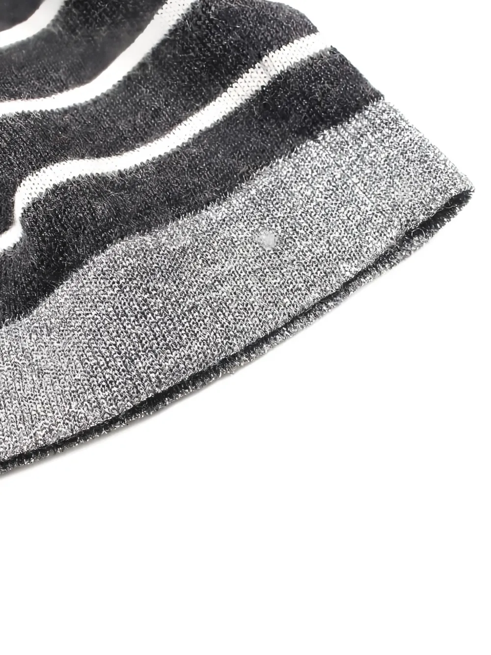 Pre-owned Chanel Stripes Coco Mark Cardigan In Black