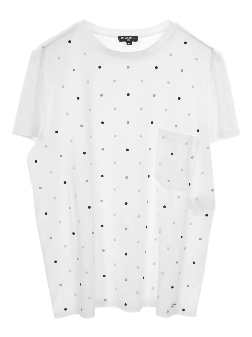 CHANEL Pre-Owned 1986-1988 Coco Mark dotted T-shirt - ホワイト CHANEL Pre-Owned 1986-1988 Coco Mark dotted T-shirt - ホワイト