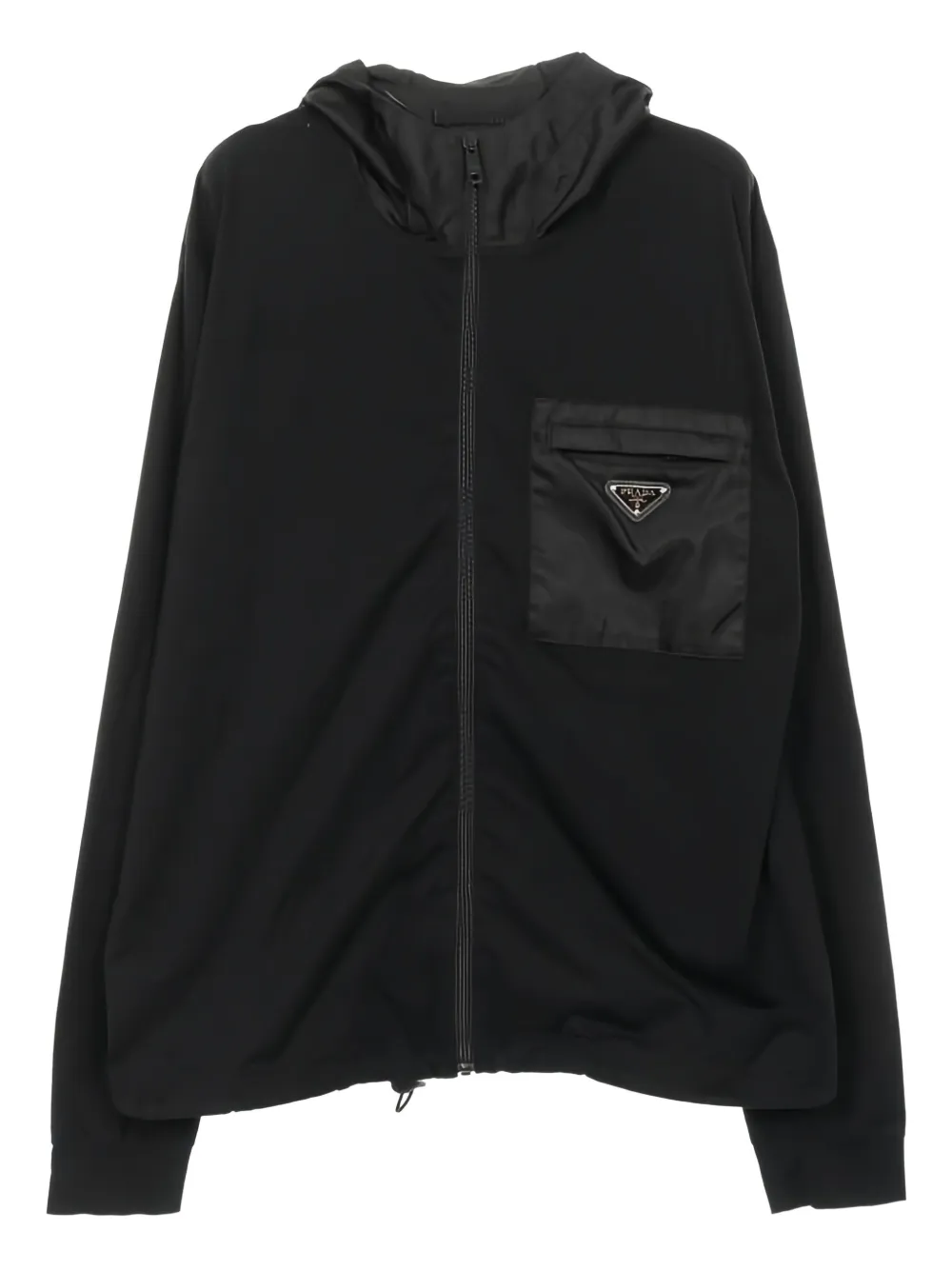 Prada Pre-Owned chamarra con capucha y logo triangular | negro | Image 1