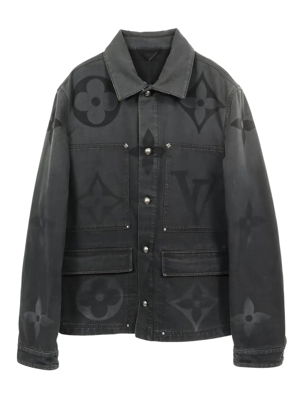 Louis Vuitton Pre-Owned monogram denim jacket | Grey | Image 1