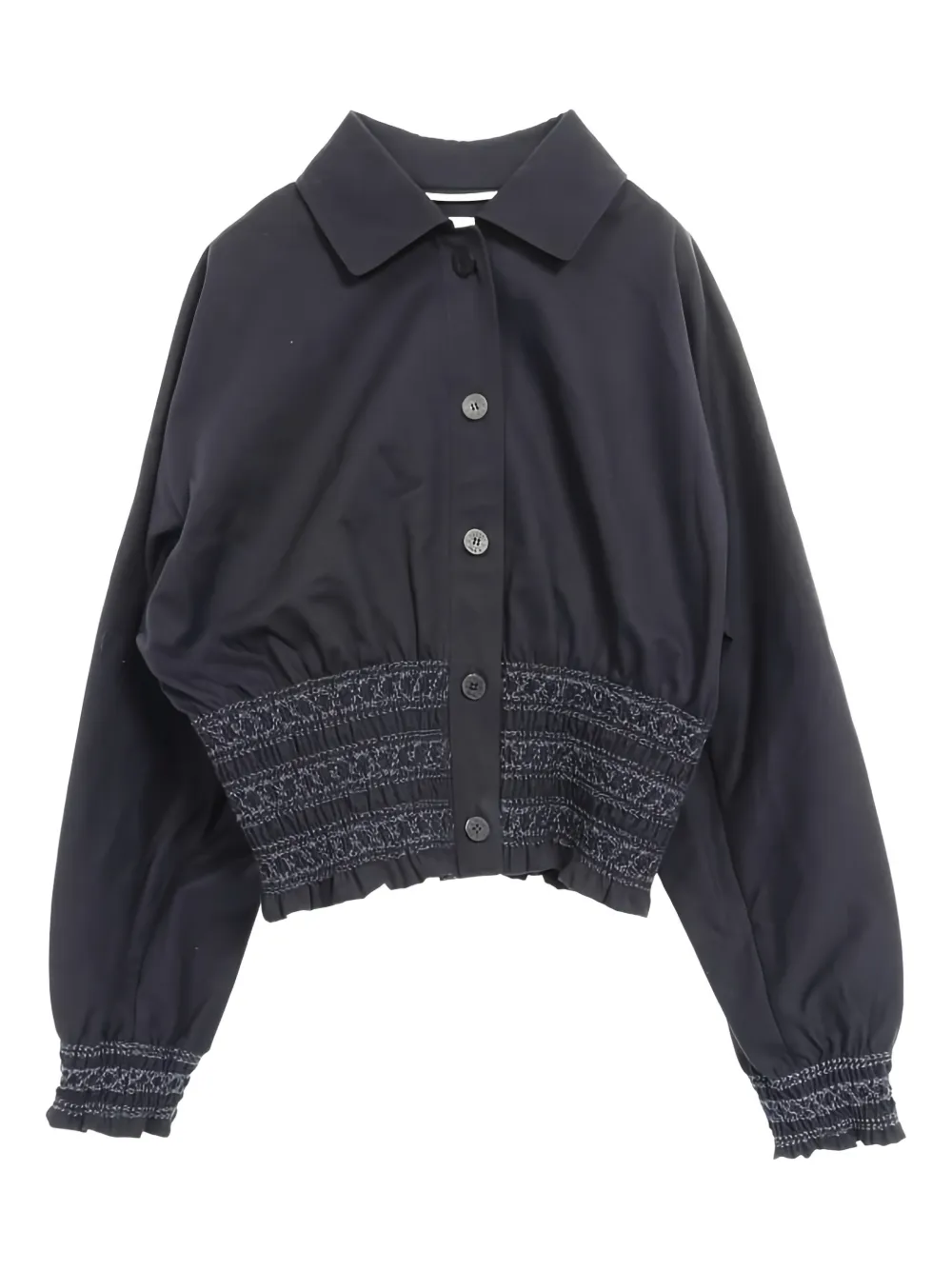 Hermès Pre-Owned blouse à fronces brodée | bleu | Image 1