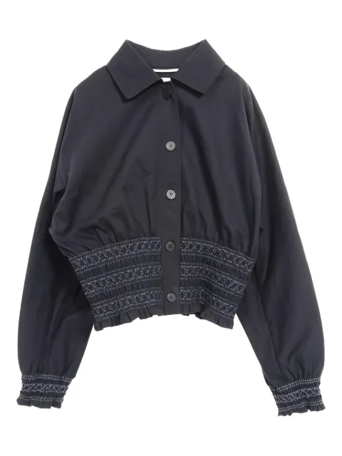 Hermès Pre-Owned smocked embroidered blouse