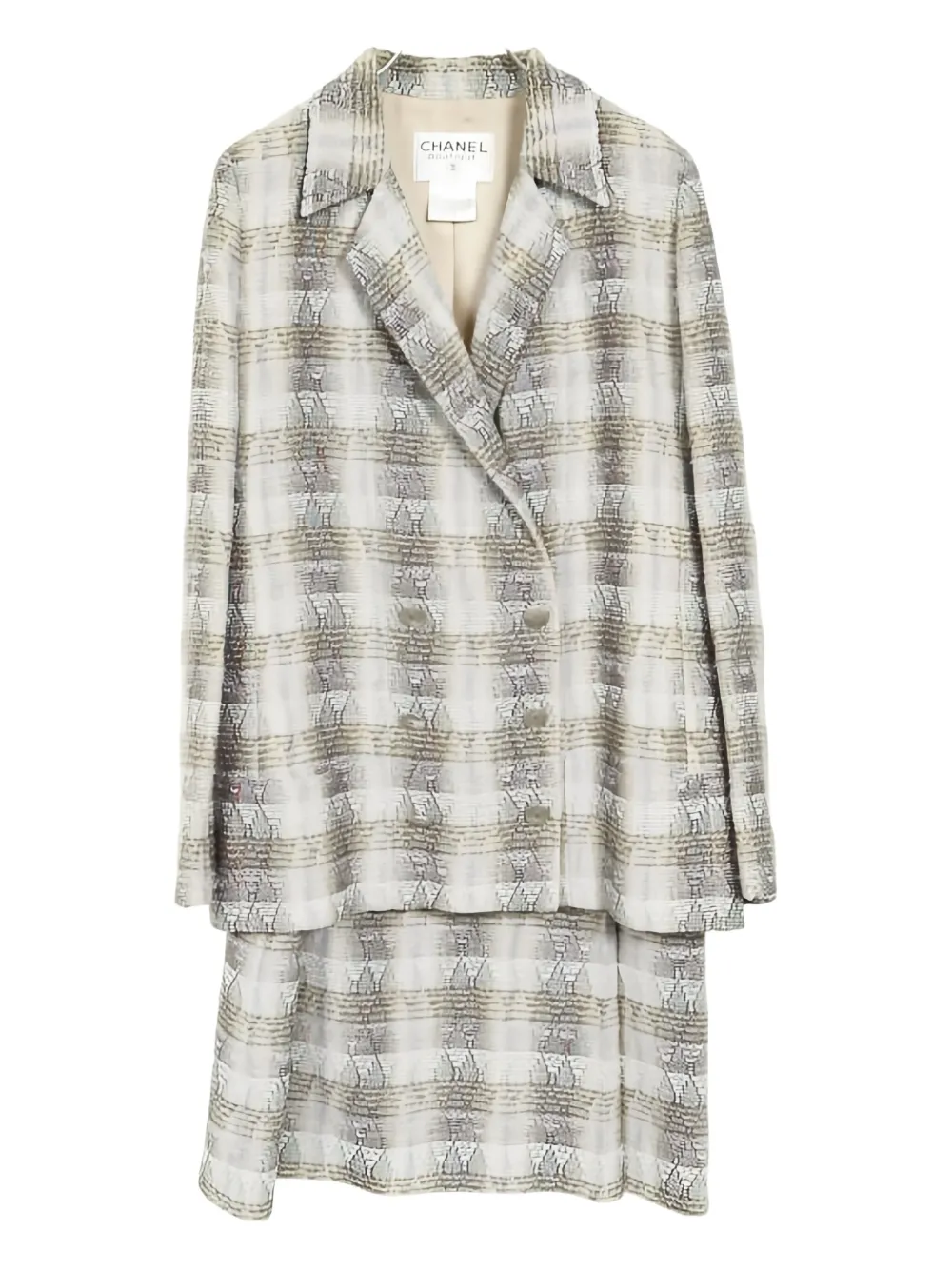 CHANEL Pre-Owned traje de falda de tweed con botones Comark | neutro | Image 1