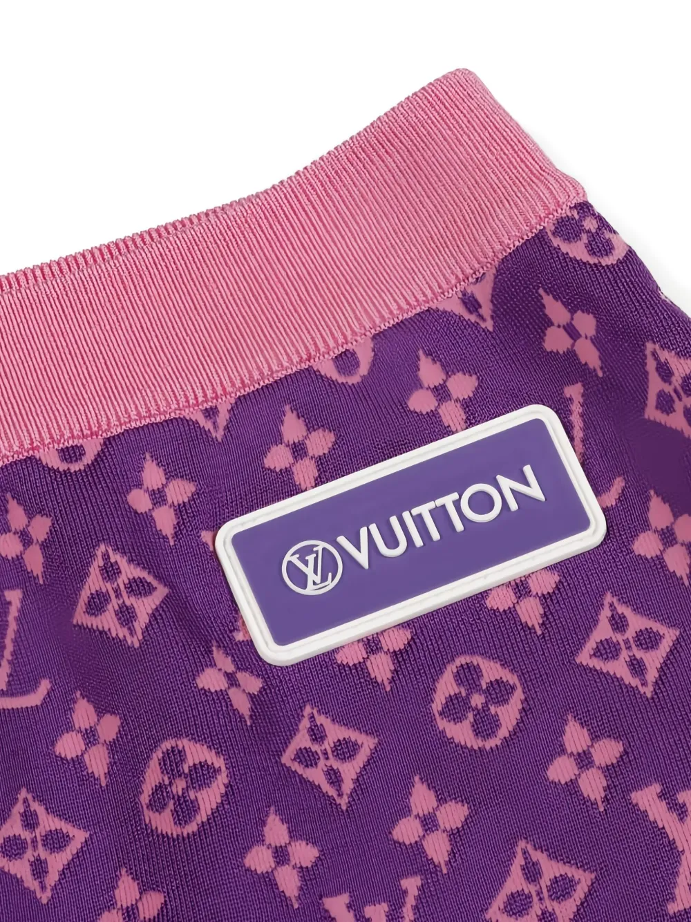 Pre-owned Louis Vuitton Monogram-pattern Knitted Skirt In Purple