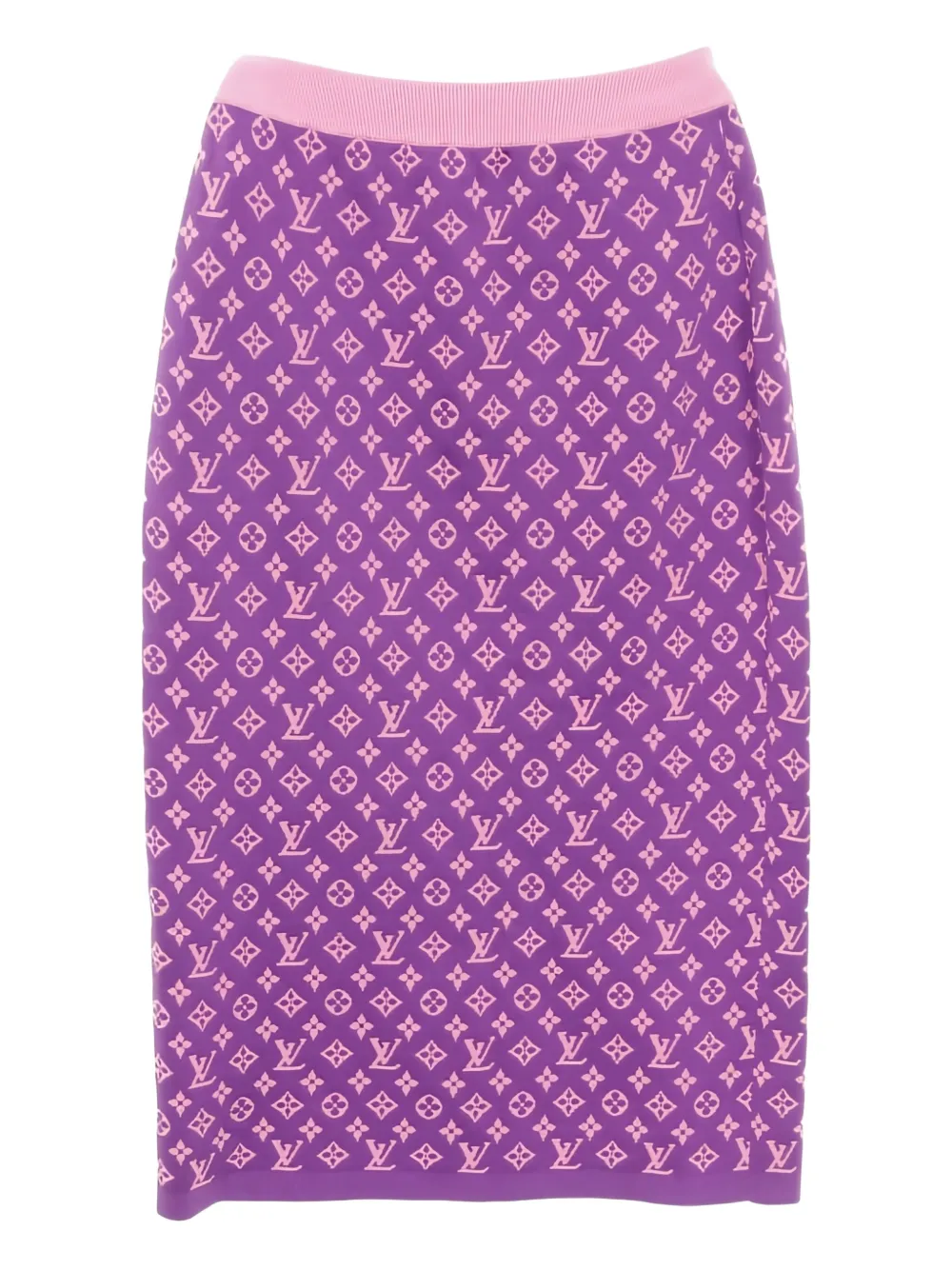 Louis Vuitton Pre-Owned monogram-pattern knitted skirt - Paars