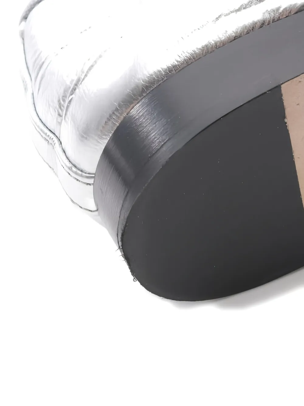Pre-owned Chanel Leather Ballet Flats In Silver
