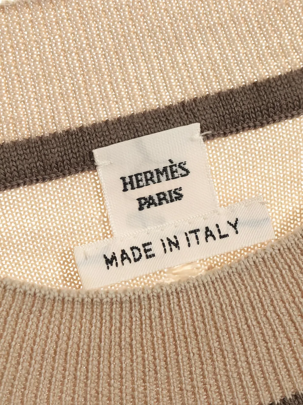 Pre-owned Hermes Intarsia-knit Top In Brown