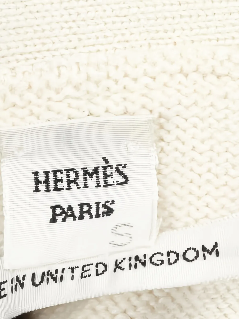 Pre-owned Hermes Buttoned Patch-pocket Cashmere Cardigan In White