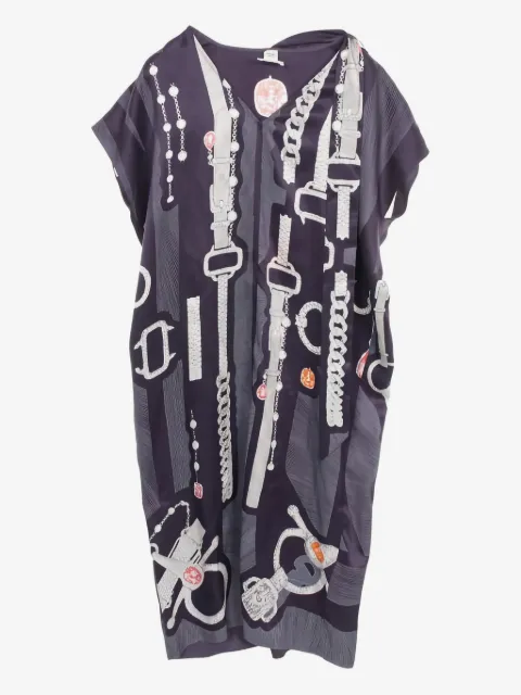Hermès Pre-Owned printed silk dress