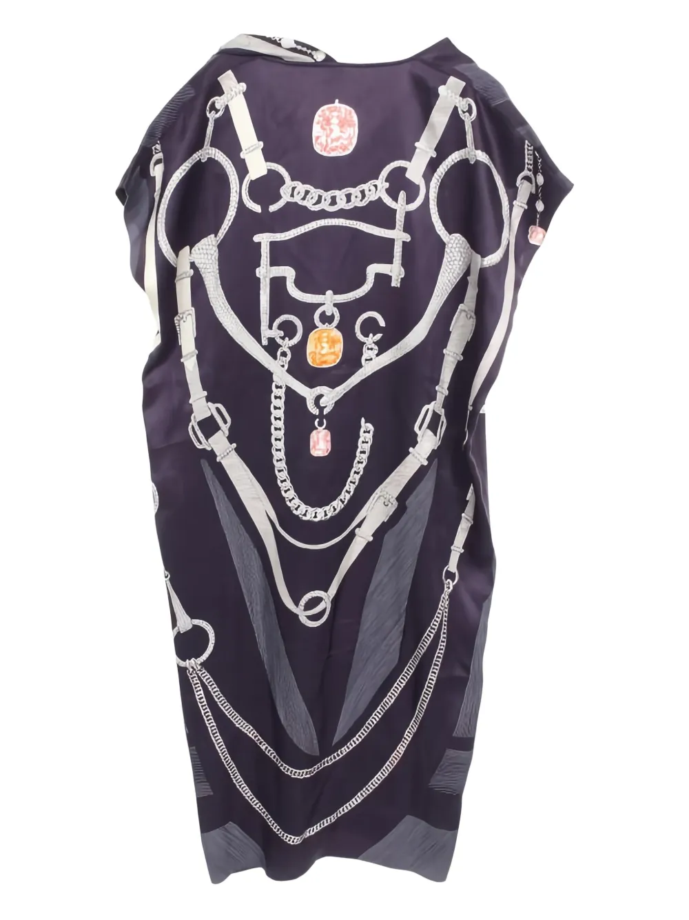 Hermès Pre-Owned printed silk dress - Paars