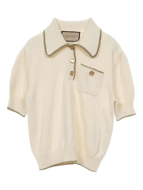 Gucci Pre-Owned GG-button knitted polo top