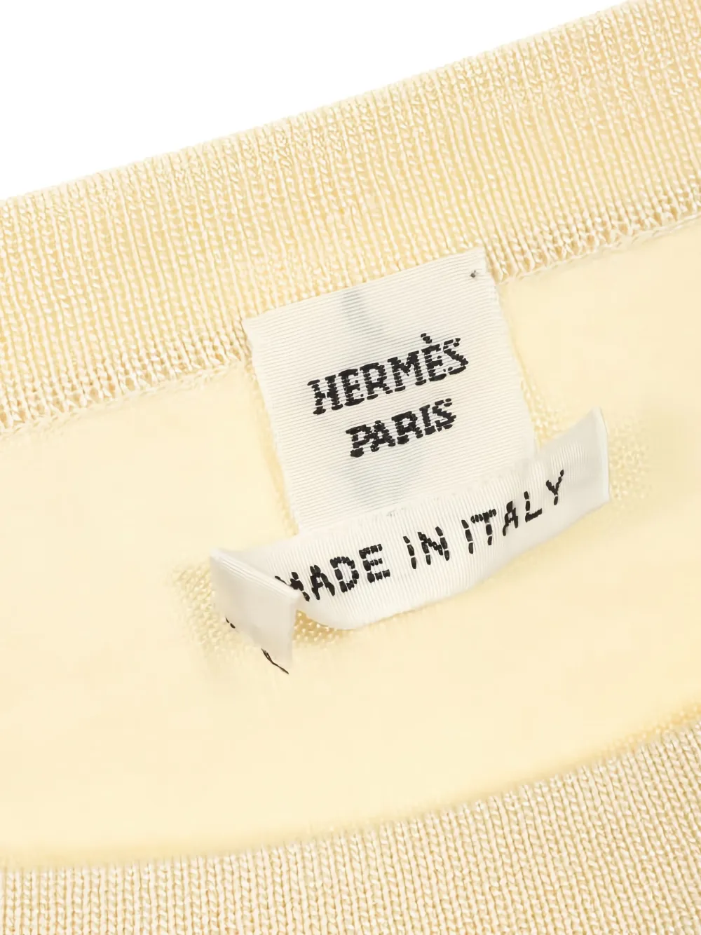Hermès Pre-Owned Gebreide top met colourblocking Wit