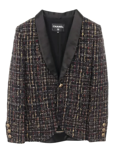 CHANEL Pre-Owned Coco mark-button tweed jacket