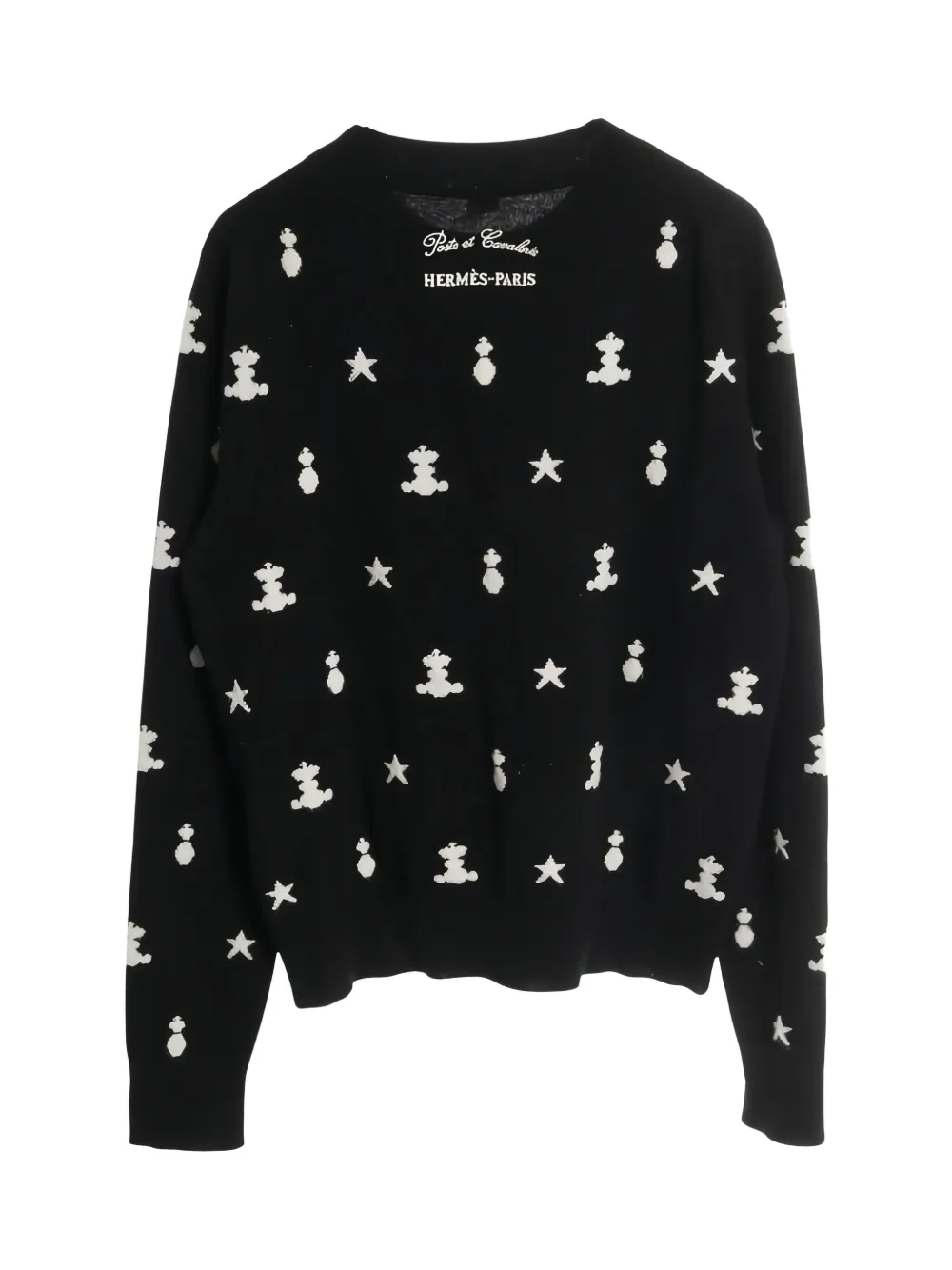Pre-owned Hermes Poste Et Cavalerie Sweater In Black