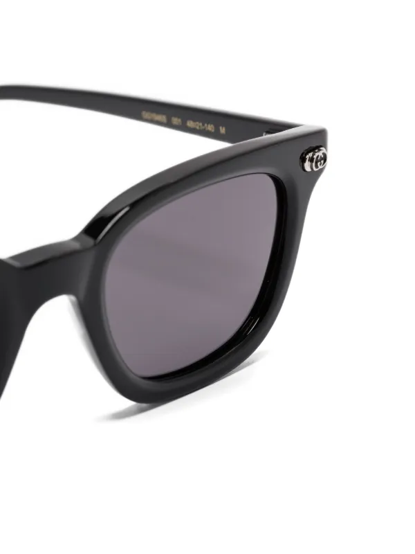 Gucci Eyewear オーバルフレーム サングラス | ブラック | FARFETCH JP