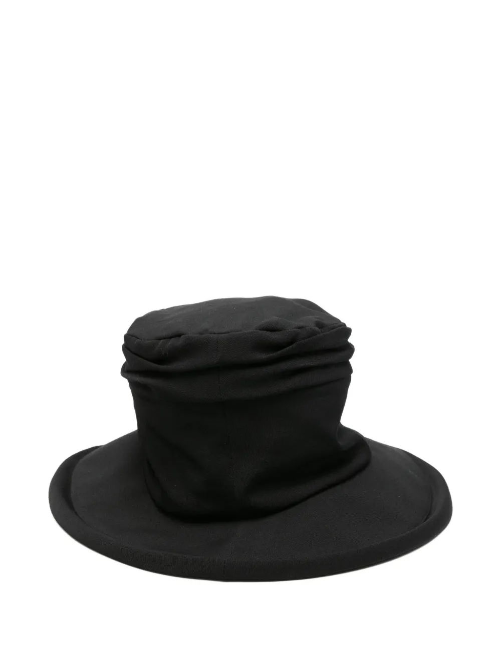 Yohji Yamamoto ruched-detail hat - Zwart