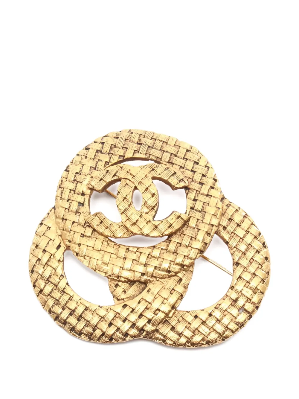 CHANEL Pre-Owned 1986~1988 Coco Mark brooch - ゴールドトーン CHANEL Pre-Owned 1986~1988 Coco Mark brooch - ゴールドトーン